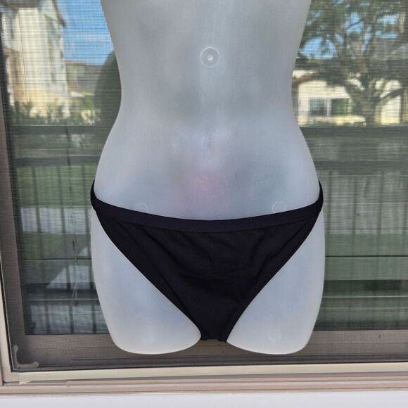H&M Black Bikini Bottom NWT Sz 10 Classic Hipster Style - Picture 2 of 6